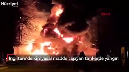 İngiltere'de kimyasal madde taşıyan tankerde yangın