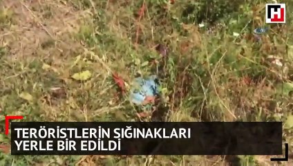 Teröristlerin sığınakları yerle bir edildi