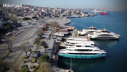 İstanbul'un yasakla beraber boş kalan meydanları, havadan böyle görüntülendi