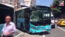 Şişli'de 3 özel halk otobüsü çarpıştı: 6 yaralı