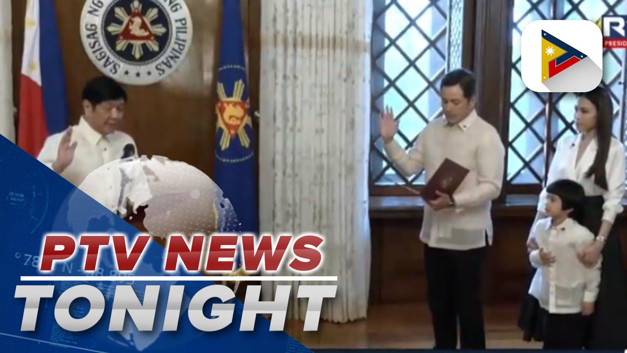Pres. Ferdinand R. Marcos swears in Paul Soriano as Presidential Adviser for Creative Communications, Comelec officials