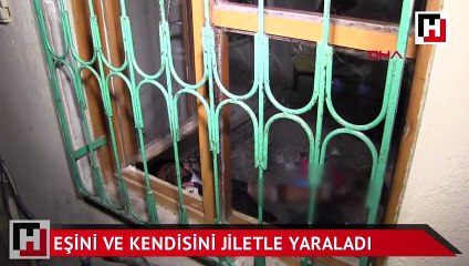 Download Video: Cep telefonu tartışması yüzünden eşi ve kendisinin boğazını jiletle kesti