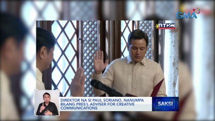 Direktor na si Paul Soriano, nanumpa bilang Pres'l Adviser for Creative Communications | Saksi