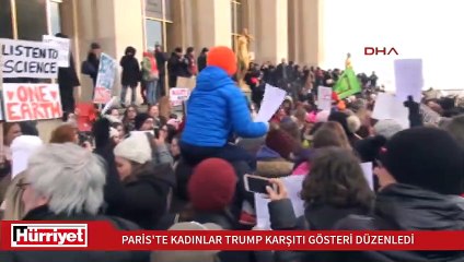 Paris'te Trump karşıtı kadın yürüyüşü düzenlendi