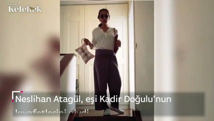 Download Video: Neslihan Atagül, eşi Kadir Doğulu'nun kıyafetlerini giydi