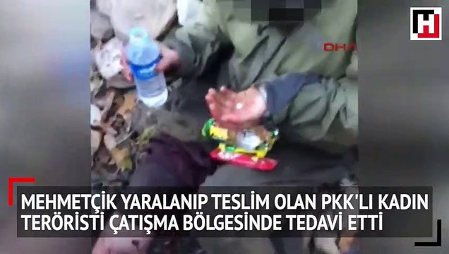 Mehmetçik yaralanıp teslim olan PKK'lı kadın teröristi çatışma bölgesinde tedavi etti
