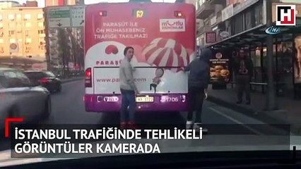 İstanbul trafiğinde tehlikeli görüntüler kamerada