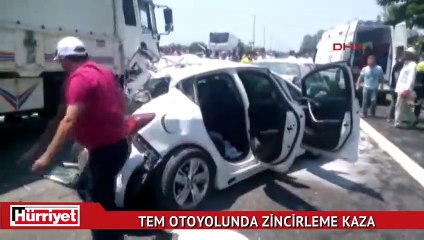 TEM'de zincirleme kaza! Çok sayıda yaralı var