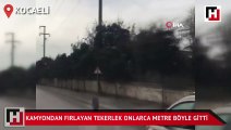 Kamyondan fırlayan tekerlek trafikte onlarca metre böyle gitti