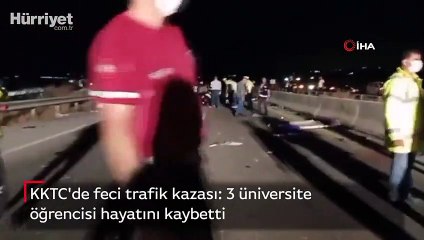 Son dakika... KKTC'de feci trafik kazası: 3 üniversite öğrencisi hayatını kaybetti.