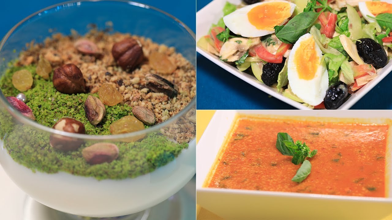 Chorba frik au poulet , Salade de laitue ، Crème à la vanille  - Koujinetna Haka 2 EP 06