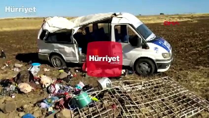 Son dakika... Şanlıurfa Siverek'te tarım işçilerinin taşıyan minibüs devrildi