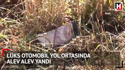 Yanan lüks araçla birlikte 60 bin lira da kül oldu