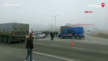 Konya'da sis, 2 ayrı zincirleme kazaya neden oldu