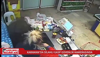 Silahlı gasp güvenlik kamerasında