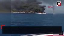 Marmaris açıklarında teknede yangın çıktı