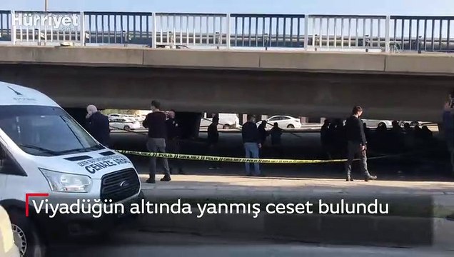 Viyadüğün altında yanmış ceset bulundu