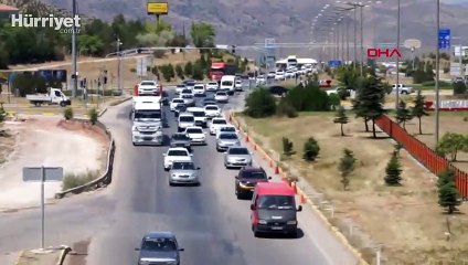 Kırıkkale'deki 'kilit kavşak'ta trafik yoğunluğu başladı