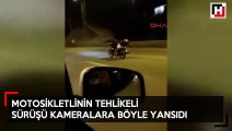 Motosikleti yüzüstü uzanarak dakikalarca sürerek tehlike saçtı