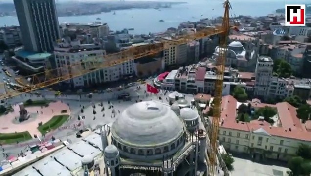Taksim Camii'nde son durum havadan görüntülendi