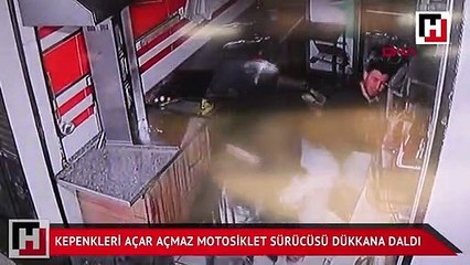 Motosikletle dönerciye girdi