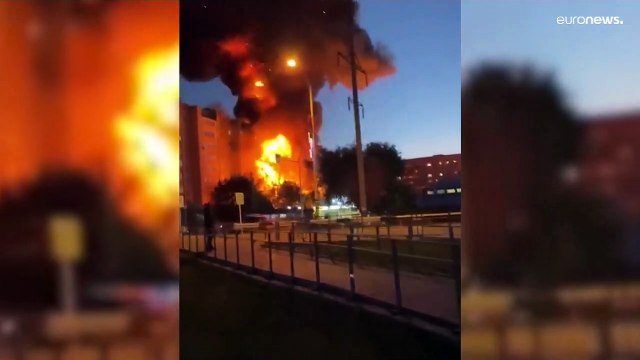 Russian strike jet crashes into an apartment building in Yeysk