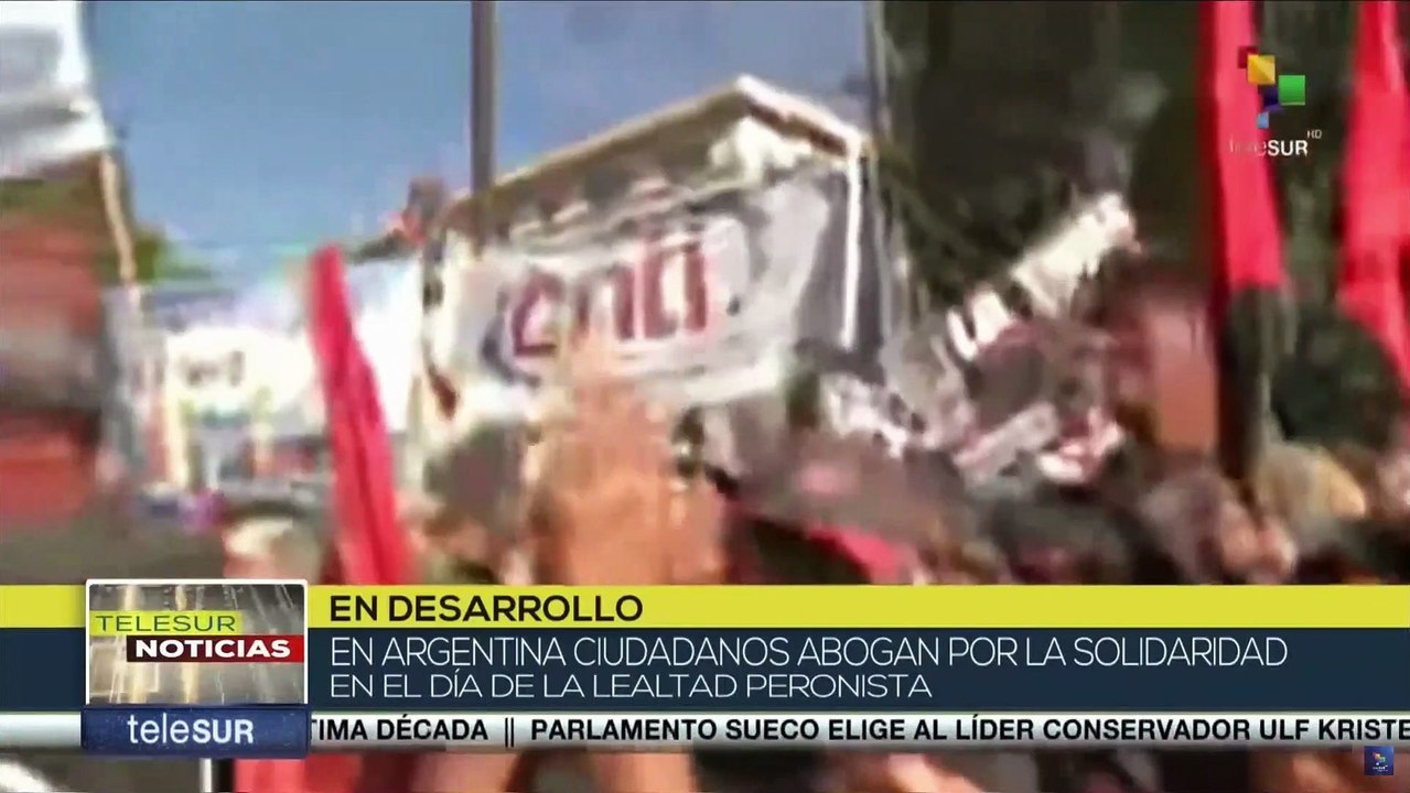 Movimientos sociales argentinos conmemoran con actos y marchas el Día de la lealtad peronista