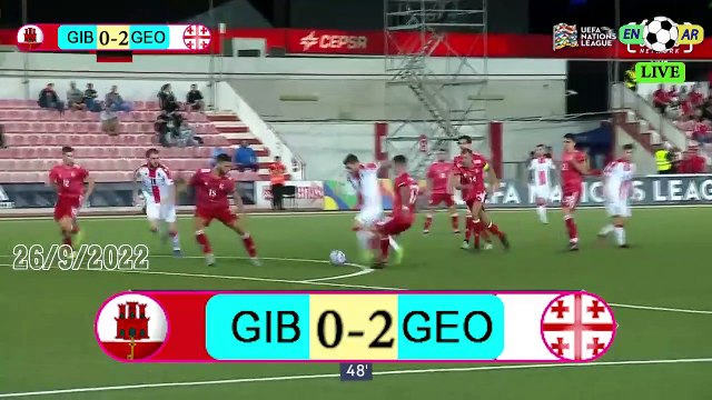 Georgia 2-1 Gibraltar / جبل طارق1-2جورجيا - UEFA Nations League دوري الأمم الأوروبية 2022