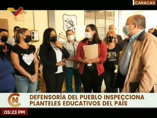Defensor del Pueblo inspecciona centro educativo en Caracas