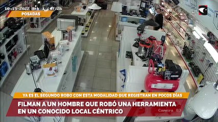 Filman a un hombre que robó una herramienta en un conocido local céntrico