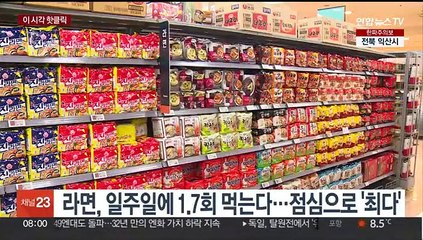 [핫클릭] 라면 일주일에 1.7회 취식…점심으로 가장 많이 먹어 外