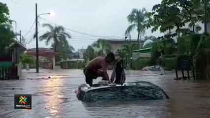 tn7-Video: Inundaciones convierten en ríos las calles de Jacó y Parrita-171022