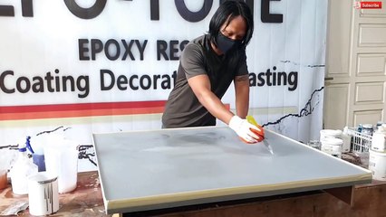 SIRAM RESIN KE TRIPLEK MENJADI MARMER HITAM