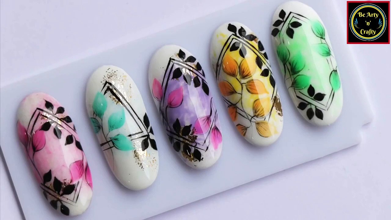 Flower Nail Art Design - Tutorial to Paint Floral Nails