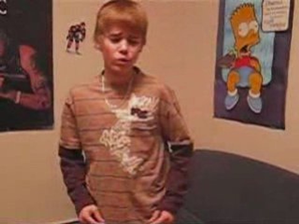 Justin Bieber singing - With You - Chris Brown Cover -