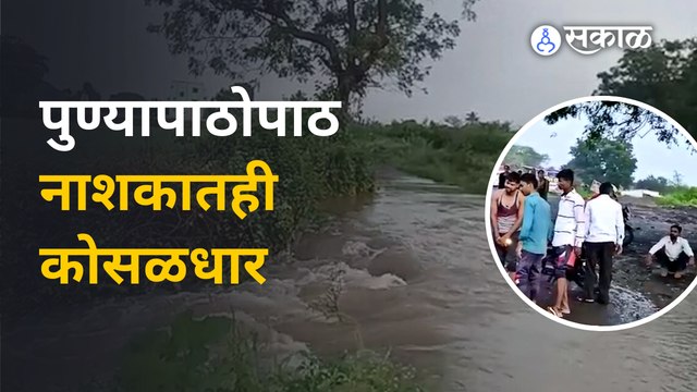 Rain Updates | नाशिकच्या सिन्नर तालुक्यात कोसळधार | Sakal Media