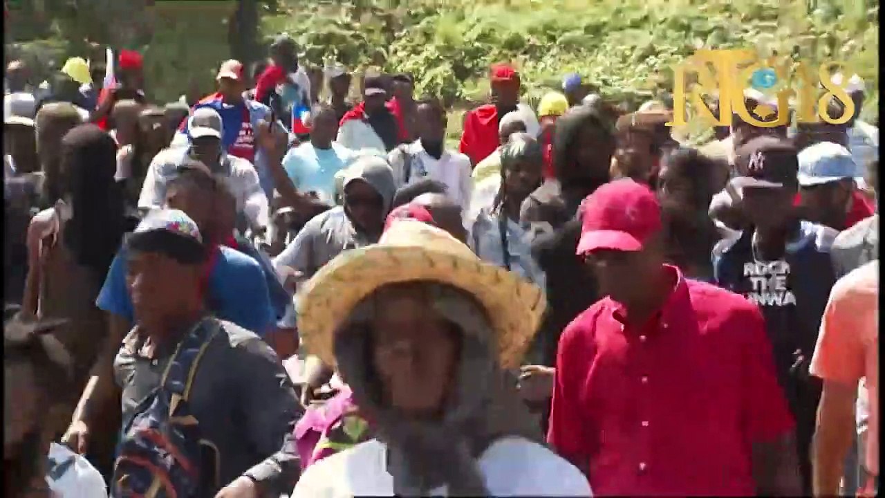 Manifestasyon soti channmas pou rive devan Anbasad Amerikèn nan okazyon 17 oktòb 2022.