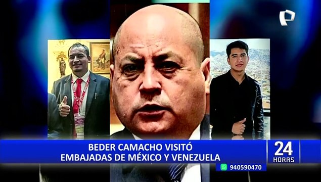 Congresistas piden investigar por qué Beder Camacho visitó embajadas de México y Venezuela