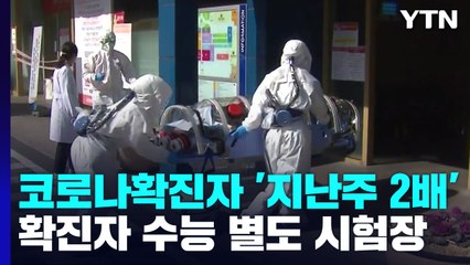 코로나19 확진자 지난주 2배...확진학생 별도 시험실서 수능 응시 / YTN