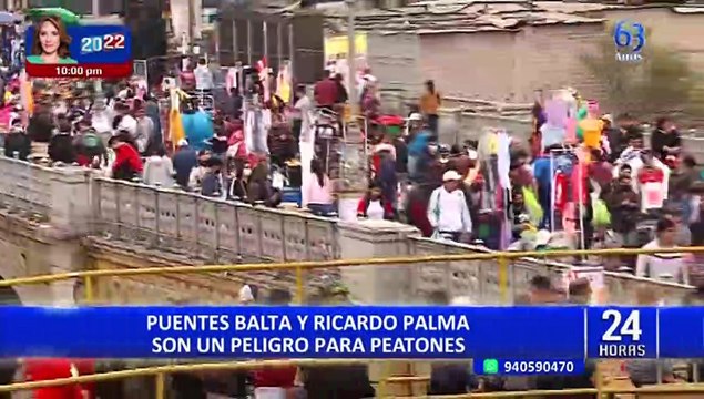 Rímac: puente Balta y Ricardo Palma son un peligro para los peatones