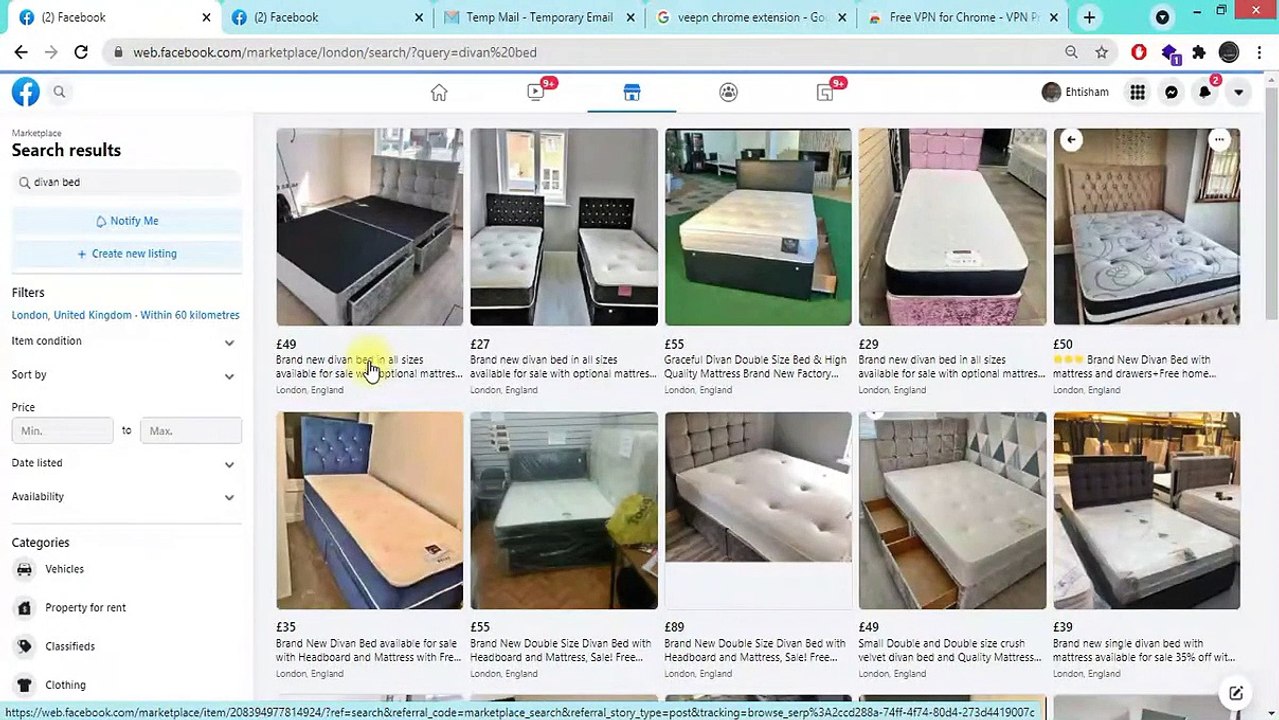 How to creat listing in UK  Fb Marketplace and Earn Money.｜ FB Dropshipping ｜ Divan bed Dropshipping