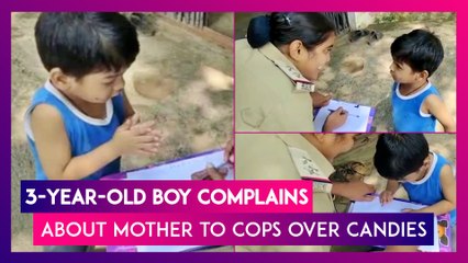 Download Video: Three-Year-Old Boy From Madhya Pradesh Complains About Mother To Cops Over Candies, Video Goes Viral