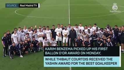 Benzema and Courtois parade Ballon d'Or and Yashin awards