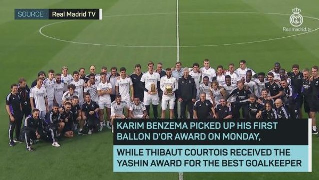 Benzema and Courtois parade Ballon d'Or and Yashin awards