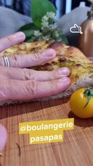Focaccia tomates et pesto