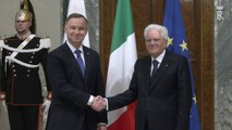 Mattarella incontra il presidente polacco Duda