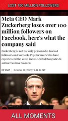 Mark Zuckerberg lost over 100 million followers . Facebook biggest glitch