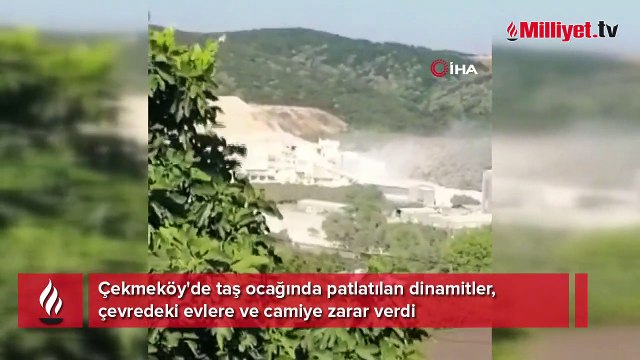 Taş ocağında patlatılan dinamit evlere zarar verdi