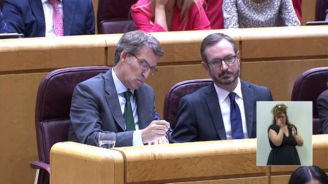 Pedro Sánchez : Le digo una cosa señor Hernando, el señor Feijóo puede defenderse solo, no hace falta que usted le ayude