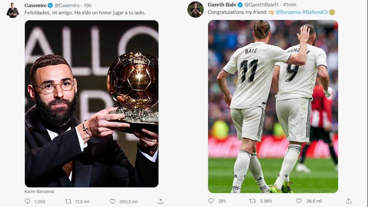 Las felicitaciones en redes sociales a Benzema de excompañeros: la que falta es la más llamativa